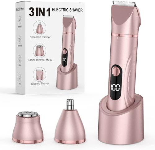 Rasoio da donna 3 in 1 rasoio elettrico per corpo pubica e naso per donne uso umido e secco trimmer ricaricabile BK11