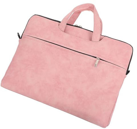 HAKIDZEL Borsa Porta Oggetti per Computer Donna in Pelle Scamosciata Rosa, e Protettiva Contro Polvere e Sporco, Design Semplice e Classico per Uso Quotidiano