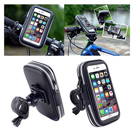 DFVmobile - Professionelle Reflektierend Unterstützung für Motorrad Fahrrad Lenker und drehbare wasserdichte 360 für ACER Liquid S2 - Schwarz