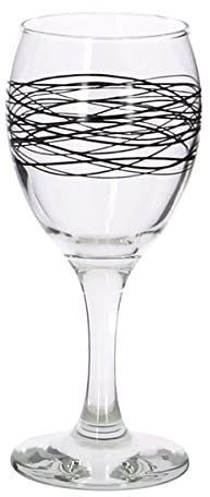 Reception 1618646 OT 6 Verres A Pied VIN 20.5CL SERPENTIN Noir, Transparent, 20,5 cl