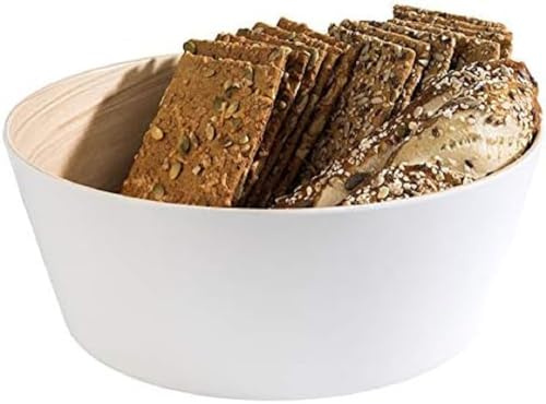 APS Schale „Frida“, Bowl, Melamin Schale, Ø 22 cm, 10,5 cm Höhe, weiß/beige, für 3,4 Liter Inhalt