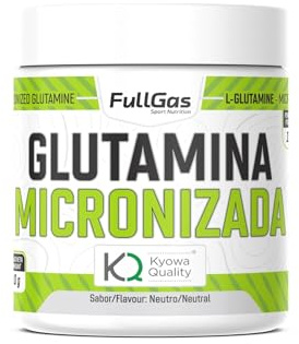 FullGas - Glutamina Kyowa® 500g Micronizada en Polvo, 100% Vegana, Sin Gluten, Sin Lactosa