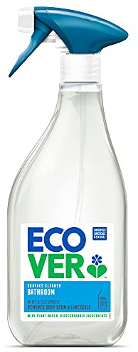 Ecover Bathroom Cleaner Spray, Removes Soap Scum & Limescale, Surface Cleaner, Mint & Cucumber Scent, 1x 500ml