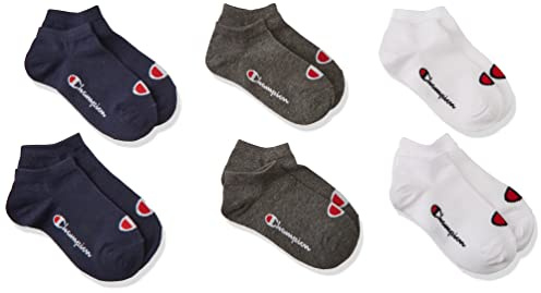 Champion, Core- Junior 6PP Sneaker, Calze, Unisex - Bambini e ragazzi, Multicolore (Marino/Bianco/Melange Scuro), 27-30 EU