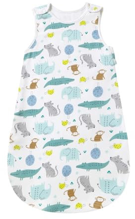 Baby Schlafsack für Sommer Frühling, Animal Cartoon waschbare Decke 1.0 tog für Baby, Schlafsack ohne Ärmel (Tierparadies, 0-6 Monate)