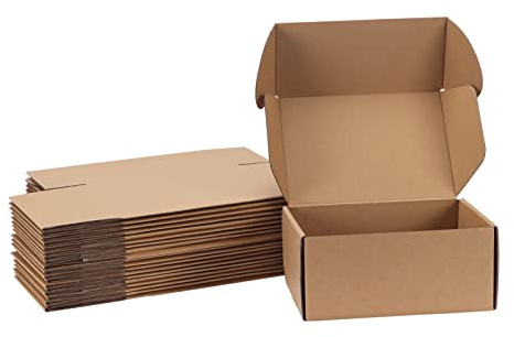 HORLIMER 20 Pack Shipping Boxes, 9x6x4 inches Brown Corrugated Cardboard Mail Boxes, Packaging Boxes for Mailing, Business