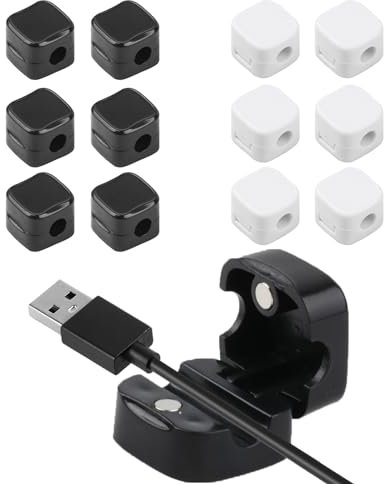 Lot de 12 Supports de câbles Autocollants - Organisateur de câbles magnétique et Autocollant - Gestion des câbles de Charge - HDMI USB - Organisateur de câbles de données avec Aimant