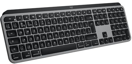 Logitech MX Keys S for Mac, Wireless Keyboard, Fluid, Precise Laptop-Like Typing, Programmable Keys, Backlit, Bluetooth USB C Rechargeable for MacBook Pro, Macbook Air, iMac, iPad, QWERTY UK - Grey