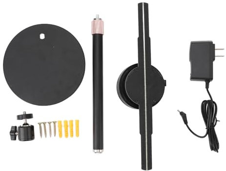 Ventilateur D'hologramme 3D, Projecteur D'hologramme de Perles LED HD 256, Résolution 1024 X 1024P, Ventilateur de Projecteur Holographique 3D pour Centres Commerciaux, (Prise UE