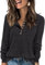 Tanmolo Damen Leichte Strickpullover Langarm Henley Shirt Herbst lässig Rundhals-Knöpfe Elegant Sweatshirt Tunika Tops Dunkelgrau, XL