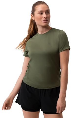 DANISH ENDURANCE Gym Top, Sports T-Shirt for Workout & Running, Lightweight & Quick Dry Activewear for Women, Olive, X-Large
