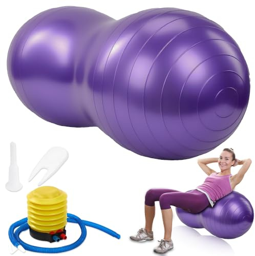 WDKXCN Palla di arachidi, 90 x 45 cm, per bambini, con pompa, per yoga, pilates, gravidanza, autismo, allenamento di base, fisioterapia