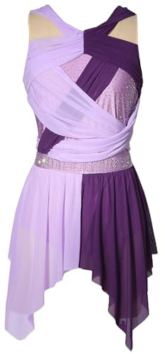 dPois Vestidos De Baile De Patinaje Artístico para Mujer Body con Falda Tul Leotardo De Ballet Morden Contemporáneo