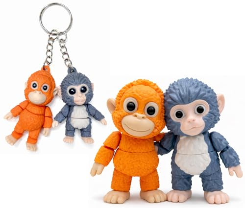 Genérico Punch The Monkey Figuras Mono y su Peluche + LLaveros Monos articulados - Pack Zoo Japón - Figura monito Viral - Regalo con Significado para Amantes de los Animales