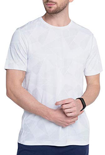 MEETWEE T-Shirt de Sport Homme, Baselayer Manches Courtes Maillot Running Tee Shirt Vetement de Fitness Football Jogging, Blanc, S