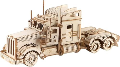 ROBOTIME 3D Holz Puzzle Dampflokomotive Modellbau Bausatz Construktion Laser Cut Mechanische Holzpuzzle Handwerk für Kinder, Jugendliche und Erwachsene