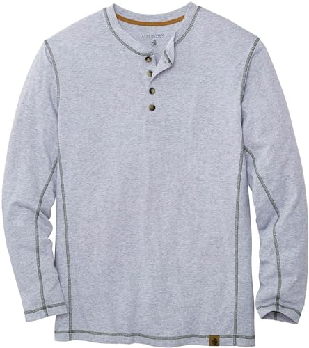 Legendary Whitetails Men's Standard Maverick Slub Henley Shirt, Athletic Heather, Small