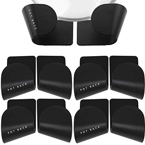 Rayong 10Pcs Pot Lid Rack Premium Wall Mounted Self Adhesive Pan Lid Organizer Holder, Suitable for Various Pot Lid Sizes