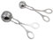 ANCLLO Pelotas de carne, de acero inoxidable, antiadherentes, pinzas para hacer albóndigas, pinzas para hacer albóndigas de hielo, cuchara para masa de galletas para cocina (3,5 cm y 4,5 cm)