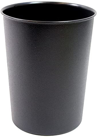 EDS Round Waste Paper Bin |Modern Chequered Design| Lightweight Sturdy Plastic 5L Waste Paper Basket | Small Waste Bin For Bedroom, Lounge, Office And Desk (PACK OF 1, BLACK)