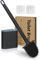 Athyior Silicone Toilet Brush with Holder Set - Flexible Bristles Toilet Brush Bendable Quick Drying Flooring Wall Mounted Long Handle Hygienic Deep Cleaner Anti-drip for Toilet Bathroom, Black