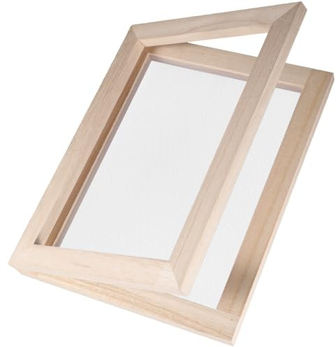 PRETYZOOM Marco De Madera Para Manualidades De Papel A4 Con Malla Resistente Herramienta Ideal Para Fabricación De Papel Artesanal Proyectos Diy Infantiles Y Actividades Educativas
