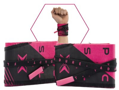 PICSIL Muñequeras Deportivas de Tela – Soporte de Muñeca para Cross Training, Levantamiento de Pesas, Gimnasia y Calistenia – Ajuste Personalizado, Unisex (Rosa)