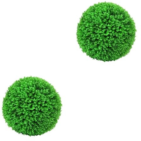 EIOLWJIEO 2 Set di Palla topiaria Artificiale dall'aspetto Realistico con Bassa Manutenzione Ampia Applicazione Palline Decorative in plastica Finta bosso Verde 30 cm, Verde 30 cm 2Insieme