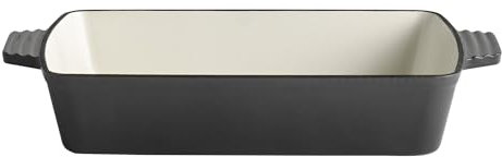 APS 88311 «5 STARS» cacerola, fuente de horno, hierro fundido, apta para inducción, resistente al horno, 33 x 24 cm, altura 6,5 cm, 3,5 litros, antracita