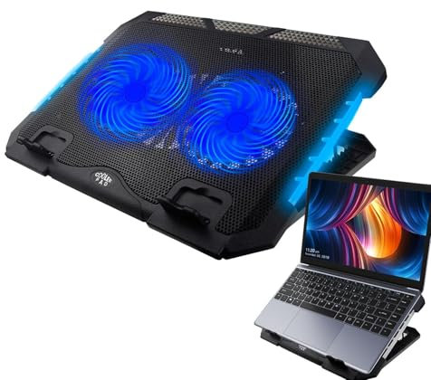 RGB laptop kylplatta | tyst laptop-kylare | skrivbordskylare | justerbara RGB-lampor laptop-kylare med 2 tysta fläktar laptopstativ kylare med 2 USB-portar och telefonhållare för skrivbords- och