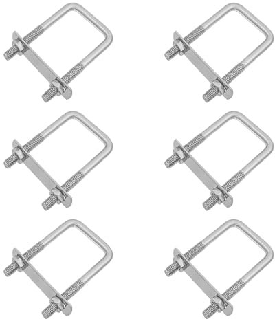 TTQiAnJ 6 Pieza Pernos en U Plata M8x40x100mm,Pernos En Forma De U,Pernos en U de Acero Inoxidable con Tuercas y Placas para Reparación,Barcos,Remolque