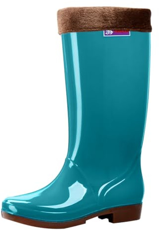 Botte en caoutchouc doublée pour femme - Bottes de pluie et de travail - Bottes de sécurité hautes - Bottes de jardin