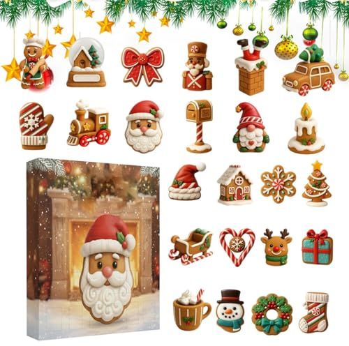Julprydnad 2025, 2D akryl högtidsdekoration, 24 dagar adventskalender för adventskalender ornament, för vardagsrum arbetsrum sovrum kontor trappa fönster tröskel vägg trädgård
