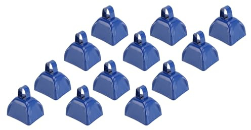 Walfront Cloches de Vache en Métal avec Poignée, 12 Pièces, 3 Pouces, Fabricants de Bruit pour le Sport, Petites Cloches Bruyantes en Vrac