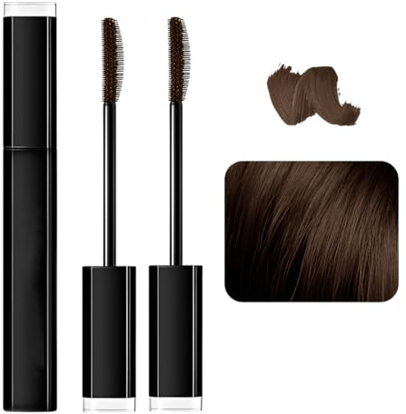 LAKPYN 2 PièCes Mascara Cheveux Blanc, Remplisseur De Barbe Pour Hommes, Solubles Dans L'Eau Et Lavables, Retouche Rapide Des Racines,Unisexe(Marron)