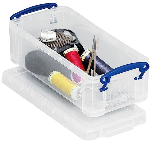 Really Useful Plastic Storage Box 0.9 Litre Clear Pack of 8)