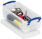 Really Useful Plastic Storage Box 0.9 Litre Clear Pack of 8)