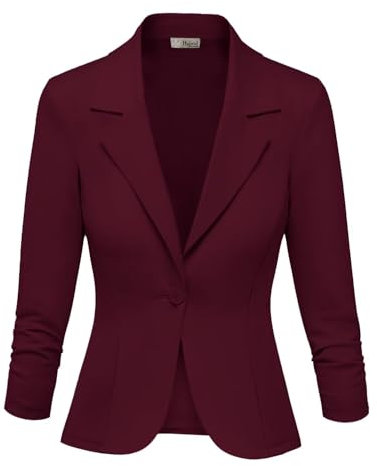 Hybrid & Company Superbequemer Ponte-Büroblazer für Damen, Premium Ponty-Wein, M