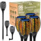 HOMEPROTEK 4 Piezas 96LED Antorchas Solares Exterior Jardin - Luces Solares Led Exterior Jardin - IP65 Impermeable Luces Led Solar - Solar Lights Outdoor Garden
