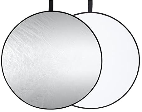 Selens Light Reflector Photography 30cm Silver White 2 in 1 Collapsible Portable Round for Photo Studio Video Indoor and Outdoor Lighting Product Shooting with Carrying Bag