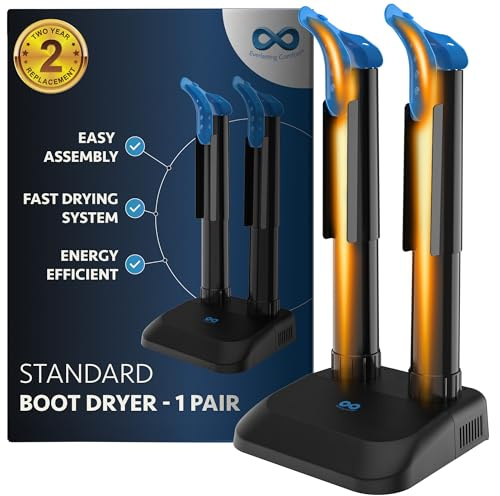 Everlasting Comfort Asciugabiancheria per stivali da lavoro, facile da usare, silenzioso e a risparmio energetico, scaldascarpe per scarpe da ginnastica, design elettrico a convezione senza ventole