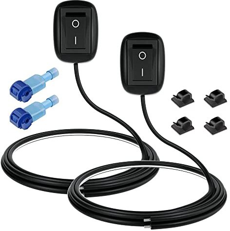 Gebildet 2pcs 12V-230V/10A SPST Interruttore a Pulsante Tipo Pasta a Forma di Goccia d'acqua, Interruttore Spento/acceso per Luci Fendinebbia, Luci al Neon, Barra Luminosa a LED (con Cavo da 1m)