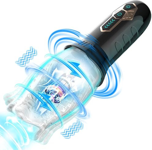 Elektrischer Masturbator Cup Mann Masturbieren für Männer mit 5 Rotationsmodi 10 Vibrationsmodi Sex Spielzeug für die Männer Solo Transparenter Blowjop Sucking Machine Masturbatoren Sextoysets für Men
