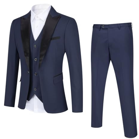 YOUTHUP - Disfraz de humo para hombre, cena de boda, 3 piezas, para negocios, ceremonia Slim fit, azul, XXXL