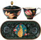Eplze Vintage Tea Set, Bone China Sugar Bowl and Creamer Set - Elegant Peacock/Flower Series (Sugar Bowl & Milk Jug Set)