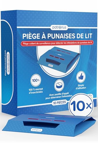 Bettwanzen-Falle [10 Stück] Bettwanzenfallen für die Befallsermittlung zur Bettwanzen-Bekämpfung - Monitoring-Klebefalle inkl. Köder mit starkem Lockmittel, Monitoring System hergestellt in der EU