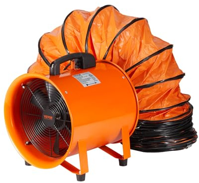 VEVOR Ventilatore di Scarico Motore 255W Estrattore d'Aria Condotto Industriale 254 mm Tubo di Scarico 5m Volume d'Aria 1720 CFM Ventilatore di Scarico per Estrarre Polvere Fumo Velocità 2830 giri/min
