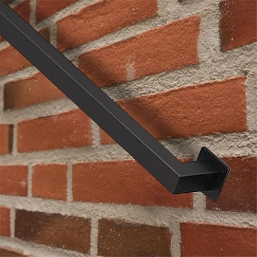 Pasamanos para exteriores - Pasamanos de hierro forjado negro para montaje en pared pasamanos para escaleras pasamanos para exteriores o escaleras interiores barra de seguridad con accesorios(240cm)