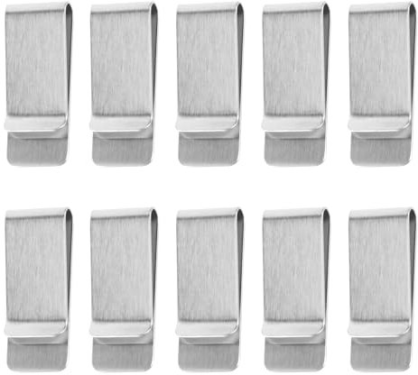 HO-SFSM 10 Stück Geldklammer, Slim Edelstahl Geldscheinklammer, Silberne Tragbare Geldklammer für Bargeld Rechnungen Karten Dokumente Bargeld Rechnungen Banknote Geldscheine Visitenkarte