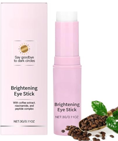 Brightening Eye Cream Stick, Caffeine Eye Cream for Dark Circles and Puffy Eyes, Coffee Eye Cream Anti Aging, Eye Balm Stick with Niacinamide, Under Eye Cream Stick, Reduce Eye Bags, Fine Lines